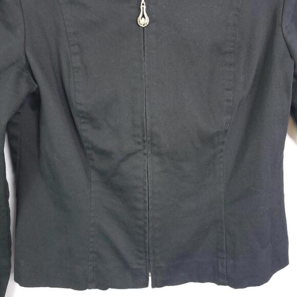 Joseph Ribkoff Jacket Womens Small Embroidered Cutout Sleeves Full Zip Evening - Picture 4 of 10